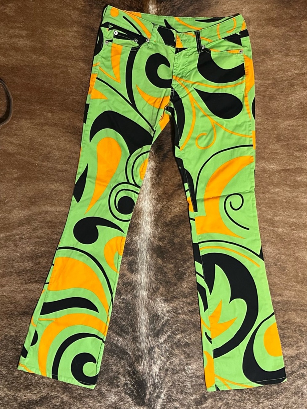 Loudmouth Golf Pants Lime, Black & Orange Women’s Size 2